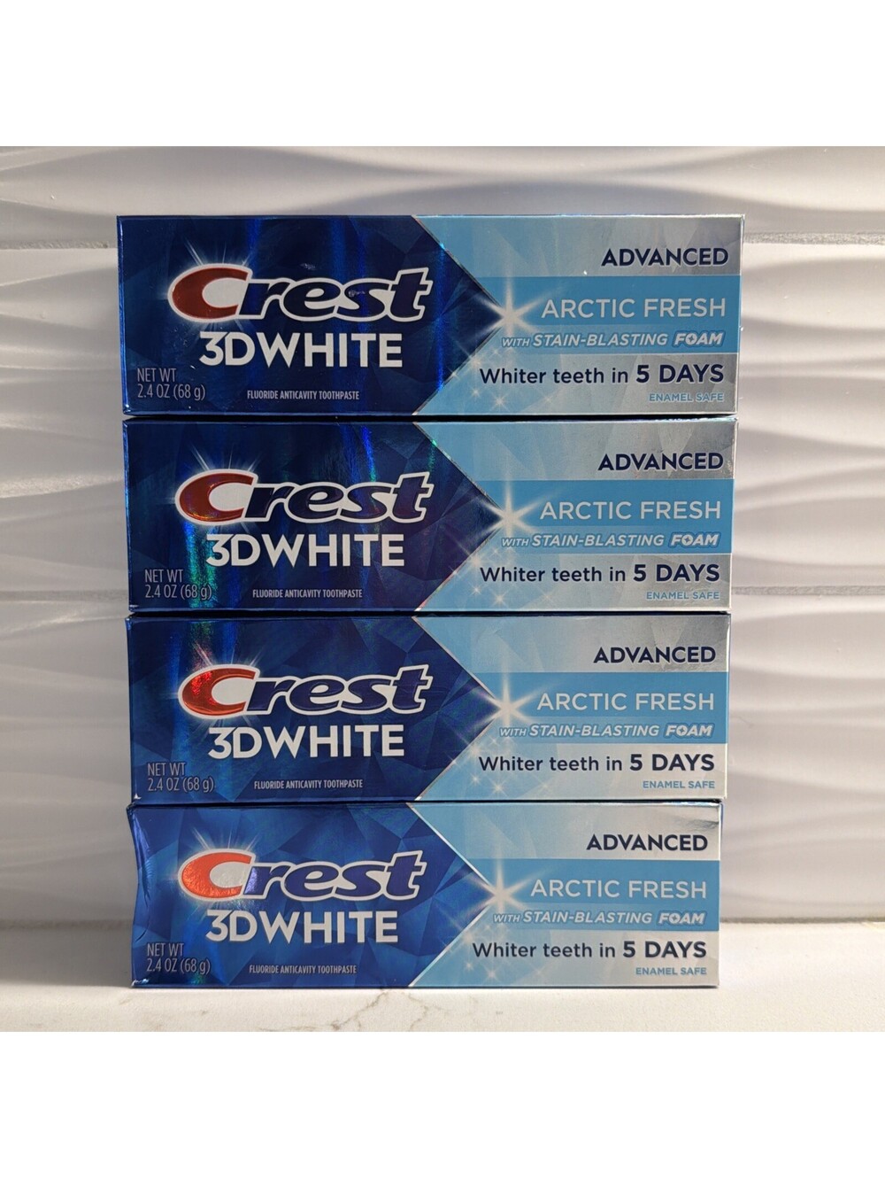 Crest 3D White Advanced Arctic Fresh Toothpaste 2.4 oz -Exp 09/2028 (Pack of 4)